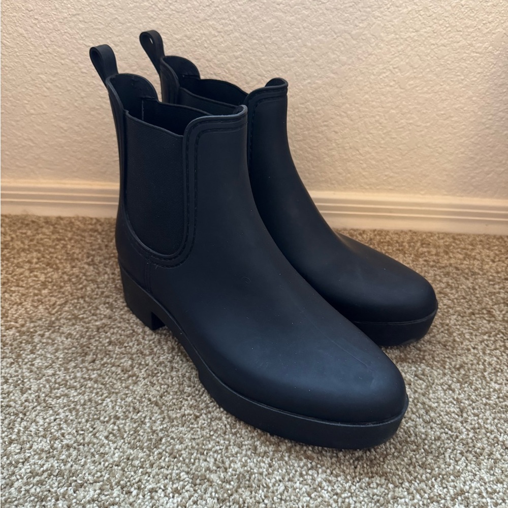 Black Rubber Ankle Boots